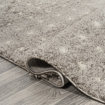 Pele Modern Geometric Dot Shag Area Rug